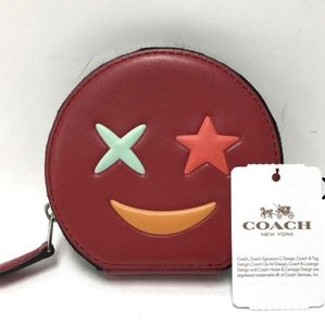 NWT Coach Coin Case in Refined Calf Leather with Star -Multi Color